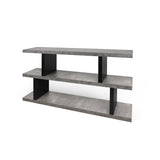 Tema Step Low Concrete Look / Pure Black Shelving Unit