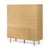 Tema Dann Stripes Oak Pure White Cupboard with Oak Feet