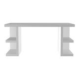 Tema Multi 63" Dining / Work Table Top with Pure White Storage Legs