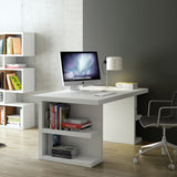 Tema Multi 63" Dining / Work Table Top with Pure White Storage Legs