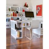 Tema Multi 63" Dining / Work Table Top with Pure White Storage Legs
