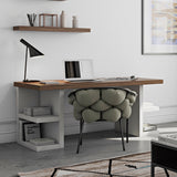 Tema Multi 63" Dining / Work Table Top with Pure White Storage Legs