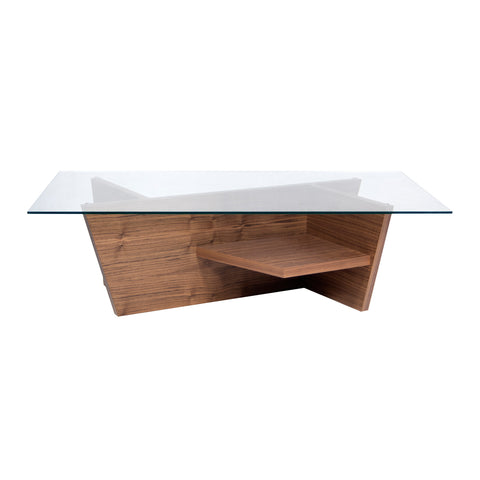 The TemaHome Oliva Coffee Table, Walnut / Glass Top 9500.624469