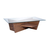 Tema Oliva Coffee Table, Walnut / Glass Top