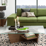Tema Oliva Coffee Table, Walnut / Glass Top