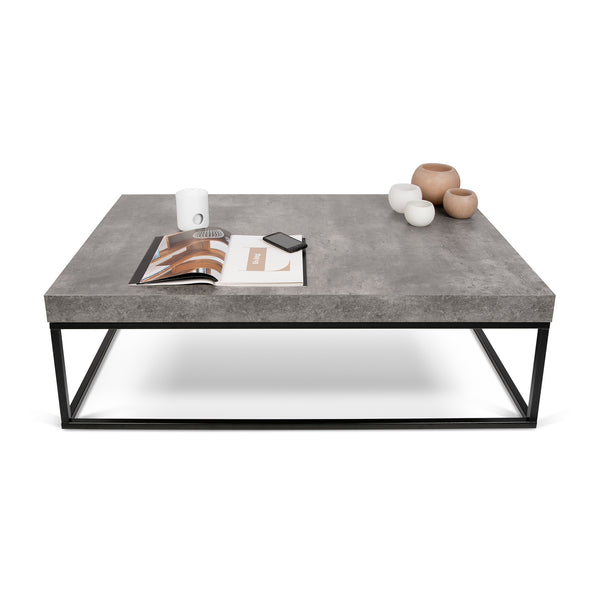 The TemaHome Petra 47X30 Concrete Look Top Black Legs Coffee Table 9500.625138