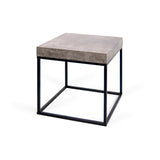 The TemaHome Petra Concrete Look Top Black Legs End Table 9500.627095