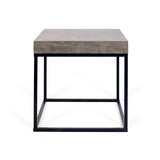 Tema Petra Concrete Look Top Black Legs End Table