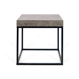 Tema Petra Concrete Look Top Black Legs End Table
