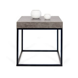 Tema Petra Concrete Look Top Black Legs End Table