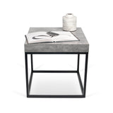 Tema Petra Concrete Look Top Black Legs End Table