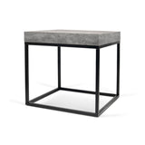 Tema Petra Concrete Look Top Black Legs End Table