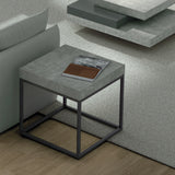 Tema Petra Concrete Look Top Black Legs End Table