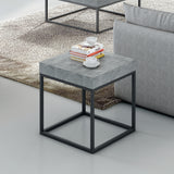 Tema Petra Concrete Look Top Black Legs End Table