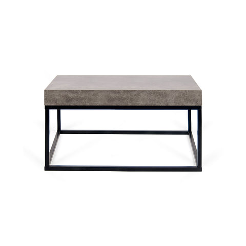 The TemaHome Petra 30X30 Concrete Look Top Black Legs Coffee Table 9500.627118