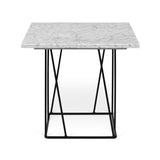 The TemaHome Helix 20x20 Marble Side Table with Black Lacquered Steel Legs 9500.627316