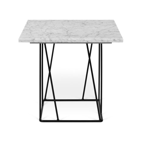 The TemaHome Helix 20x20 Marble Side Table with Black Lacquered Steel Legs 9500.627316