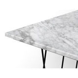 Tema Helix 20x20 Marble Side Table with Black Steel Legs