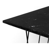 Tema Helix 20x20 Marble Side Table with Black Steel Legs