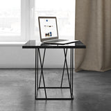 Tema Helix 20x20 Marble Side Table with Black Steel Legs