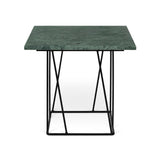 The TemaHome Helix 20x20 Marble Side Table with Black Lacquered Steel Legs 9500.627330