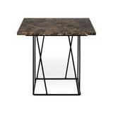 The TemaHome Helix 20x20 Marble Side Table with Black Lacquered Steel Legs 9500.627347