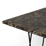 Tema Helix 20x20 Marble Side Table with Black Steel Legs