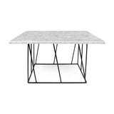 The TemaHome Helix 30x30 Marble Coffee Table with Black Lacquered Steel Legs 9500.627361