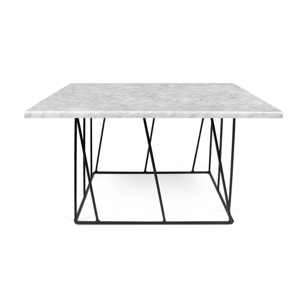 The TemaHome Helix 30x30 Marble Coffee Table with Black Lacquered Steel Legs 9500.627361