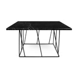 The TemaHome Helix 30x30 Marble Coffee Table with Black Lacquered Steel Legs 9500.627378