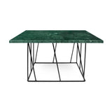 The TemaHome Helix 30x30 Marble Coffee Table with Black Lacquered Steel Legs 9500.627385
