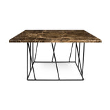 The TemaHome Helix 30x30 Marble Coffee Table with Black Lacquered Steel Legs 9500.627392