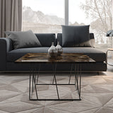 Tema Helix 30x30 Marble Coffee Table with Black Steel Legs