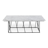 The TemaHome Helix 30x30 Marble Coffee Table with Black Lacquered Steel Legs 9500.627415