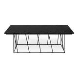 The TemaHome Helix 30x30 Marble Coffee Table with Black Lacquered Steel Legs 9500.627422