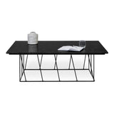 Tema Helix 47x30 Marble Coffee Table with Black Steel Legs