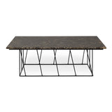 The TemaHome Helix 30x30 Marble Coffee Table with Black Lacquered Steel Legs 9500.627446