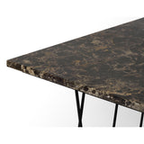 Tema Helix 47x30 Marble Coffee Table with Black Steel Legs