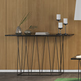 Tema Helix Marble Console with Black Steel Legs