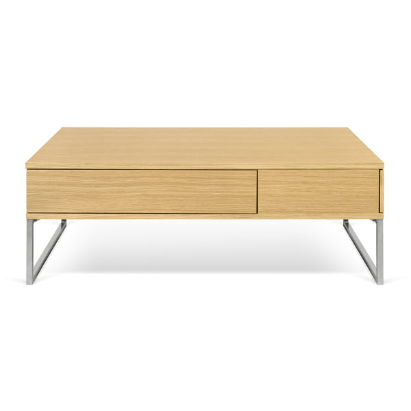 The TemaHome Lyra Oak Coffee Table with Chrome Legs 9500.627514
