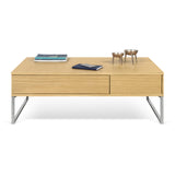 Tema Lyra Oak Coffee Table with Chrome Legs