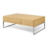 Tema Lyra Oak Coffee Table with Chrome Legs