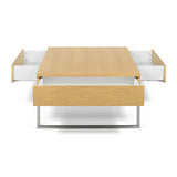Tema Lyra Oak Coffee Table with Chrome Legs