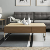 Tema Lyra Oak Coffee Table with Chrome Legs