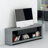 Tema Nara Tv Bench Concrete Look / Pure Black