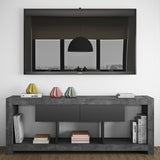 Tema Nara Tv Bench Concrete Look / Pure Black