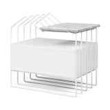 Tema Domi Bedside Night Stands White Marble / Pure White Table