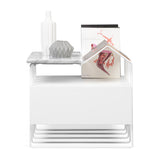 Tema Domi Bedside Night Stands White Marble / Pure White Table