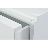 Tema Glare High Gloss White Sideboard with Steel Levellers