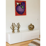 Tema Glare High Gloss White Sideboard with Steel Levellers